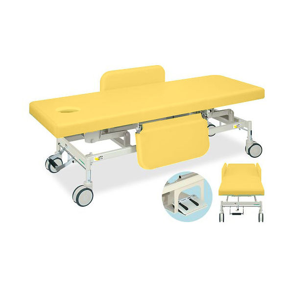 高田ベッド製作所 有孔電動Gカイザー 幅65×長さ190×高さ45~83cm イエロー TB-1125U 1個 63-0384-48（直送品）