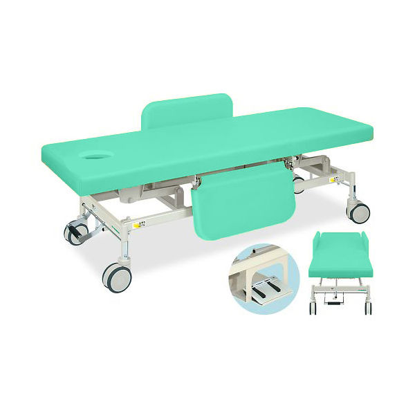 高田ベッド製作所 有孔電動Gカイザー 幅60×長さ180×高さ45~83cm ライトグリーン TB-1125U 1個 63-0383-90（直送品）