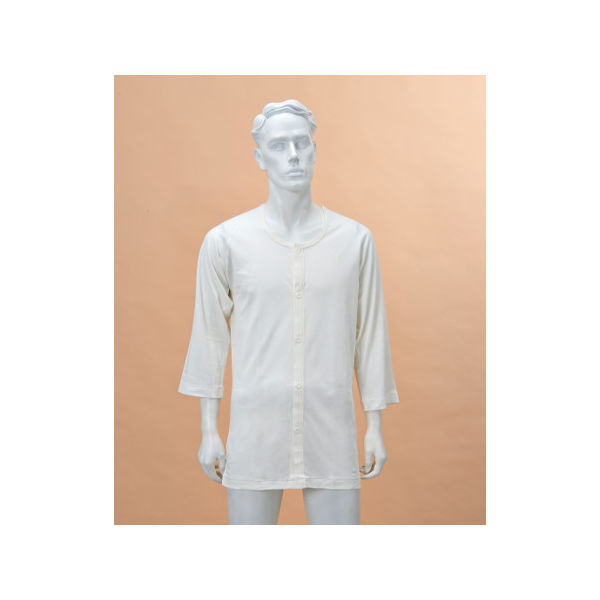 神戸生絲 紳士前開き7分袖(ボタン式) S No.1V 1枚 63-1284-74（直送品）