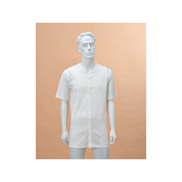 神戸生絲 紳士前開き5分袖(ボタン式) L No.2V 1枚 63-1284-80（直送品）