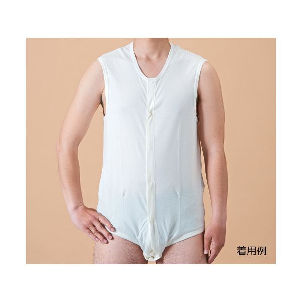 神戸生絲 紳士・婦人共用 前開き袖なしボディシャツ L No.114 1枚 63-1285-10（直送品）