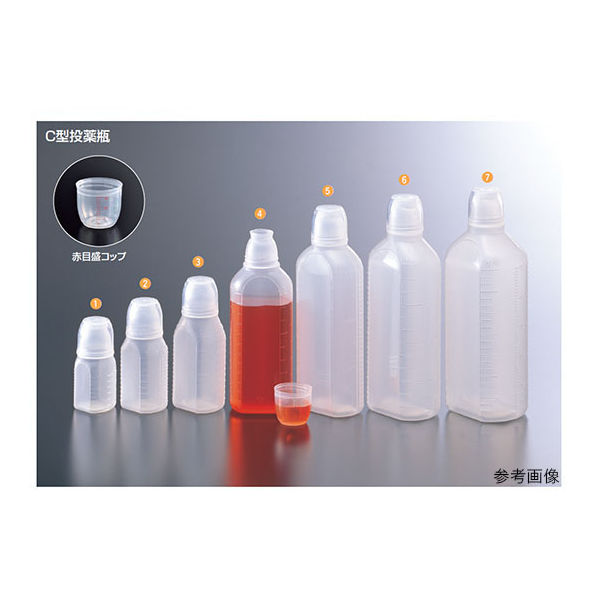 馬野化学容器 C型投薬瓶 200mL C-200 1ケース(100本) 63-1377-46（直送品）