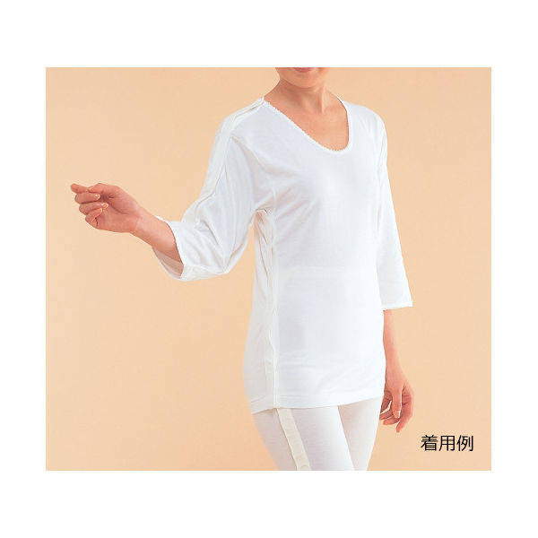 神戸生絲 紳士・婦人共用 脇開き7分袖(右開き) M MU12R 1枚 63-1285-27（直送品）