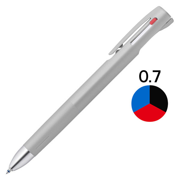 3色ボールペン ブレン3C 0.7mm グレー軸 B3A88-GR ゼブラ - アスクル
