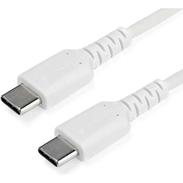 Startech.com USB 2.0 ケーブル／1m／C-C／補強繊維／ホワイト RUSB2CC1MW 1個