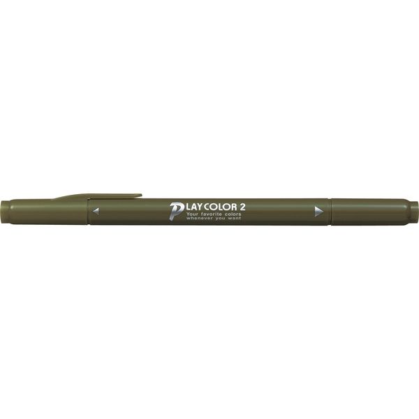 トンボ鉛筆 水性サインペンプレイカラー2 オリーブ WS-TP43 5本（直送品）