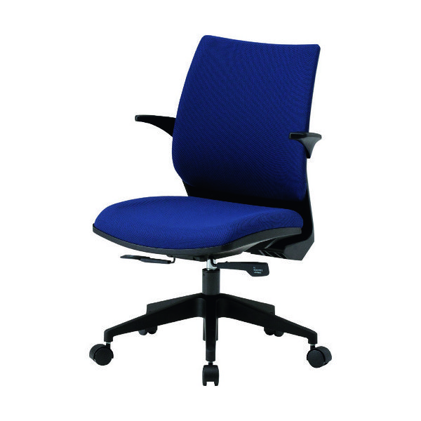 藤沢工業 TOKIO オフィスチェア FSTー88A 肘付き ネイビー FST-88A-NV 1脚 149-2146（直送品）