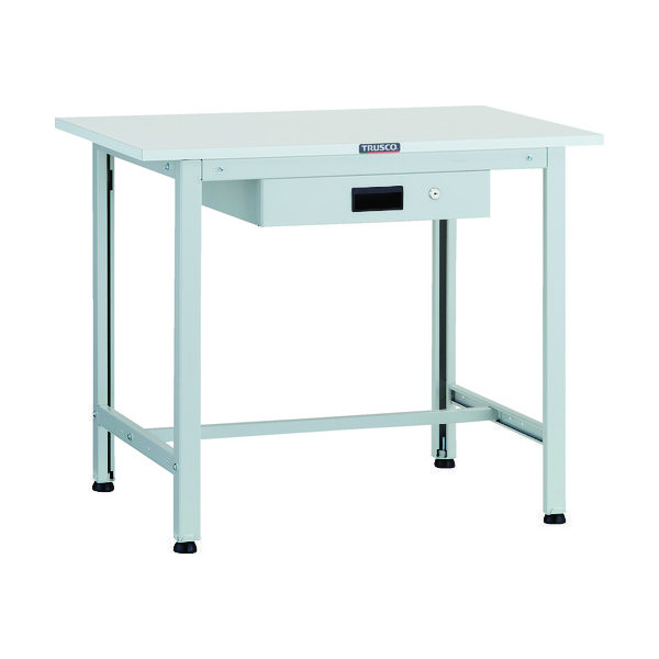 TRUSCO 軽荷重作業台(200kg)AO型 900X600XH740 薄型1段引出付 ホワイト色 AO-0960UDK1 1台（直送品）