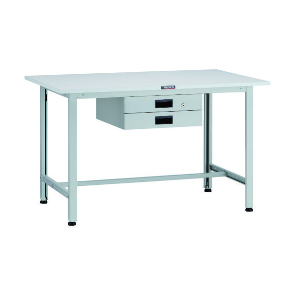 TRUSCO 軽荷重作業台(200kg)AO型 1200X600XH740 薄型2段引出付 ホワイト色 AO-1260UDK2 1台（直送品）
