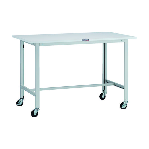 TRUSCO 軽荷重作業台(100kg)AO型 1200X750XH809 φ75キャスター付 ホワイト色 AO-1275C75 1台（直送品）