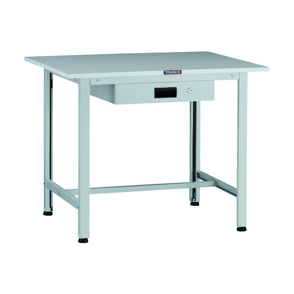 TRUSCO 軽荷重作業台(200kg)AO型 900X750XH740 薄型1段引出付 ホワイト色 AOR-0975UDK1 1台（直送品）