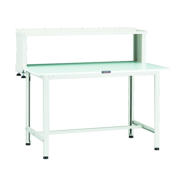 TRUSCO 軽荷重作業台(200kg)AO型 1200X750XH1044(全高) 上棚付 ホワイト色 AOR-1275YURB 1台（直送品）