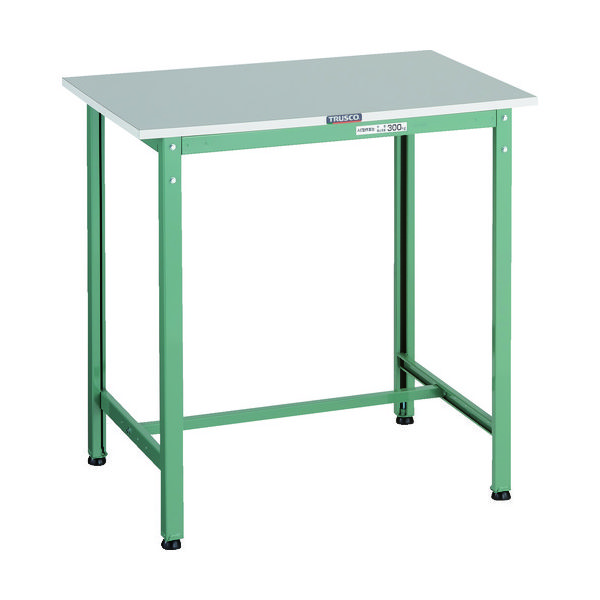 TRUSCO 軽荷重立作業台(300kg)HAE2型 RoHS2対応天板 900X750XH900 グリーン色 HRAE2-0975 1台（直送品）