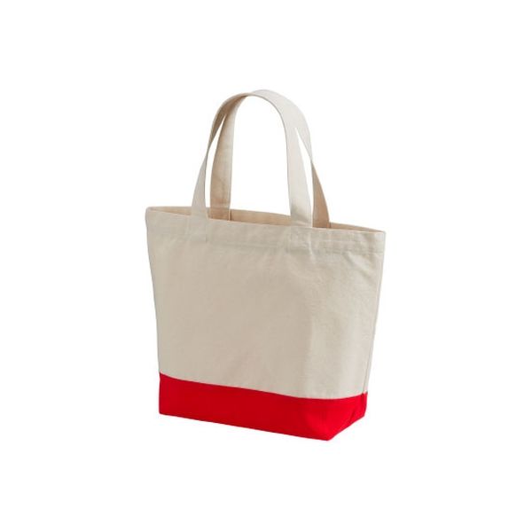 キャブ United Athle（ユナイテッドアスレ） 1460-01 トートバッグ ナチュラル/レッド S 1包（10枚入）（直送品）