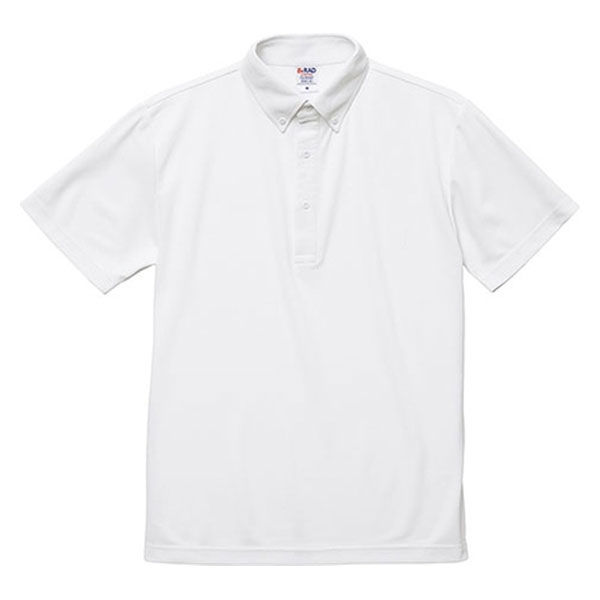 キャブ United Athle（ユナイテッドアスレ） 2022-01 ポロシャツボタンダウン ホワイト M 1包（3枚入）（直送品）