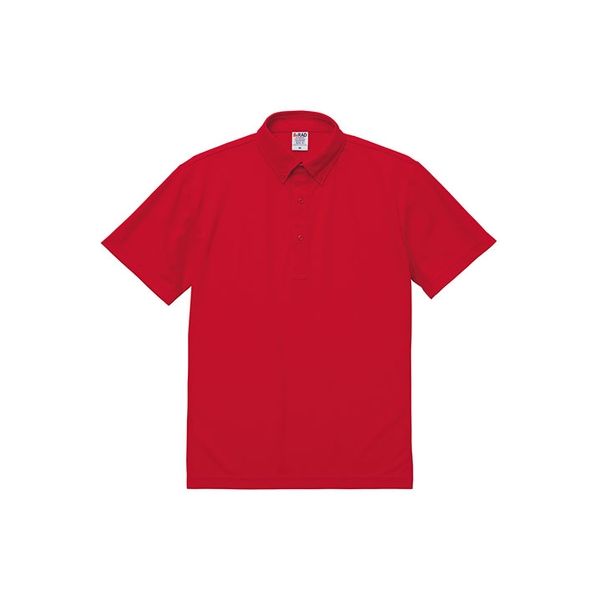 キャブ United Athle（ユナイテッドアスレ） 2022-01 ポロシャツボタンダウン レッド L 1包（3枚入）（直送品）