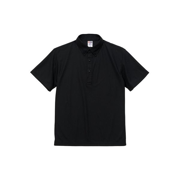 キャブ United Athle（ユナイテッドアスレ） 2022-01 ポロシャツボタンダウン ブラック 4L 1包（3枚入）（直送品）
