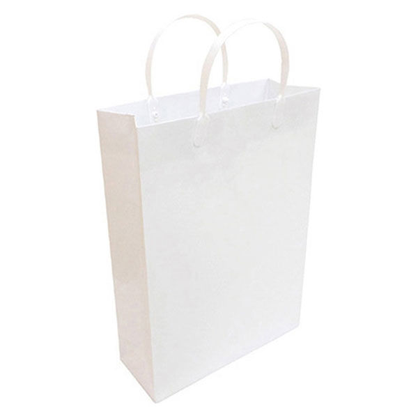 【紙手提げ袋】 エヒメ紙工 ラミネートバッグA4 白 PPA4-WH 10個