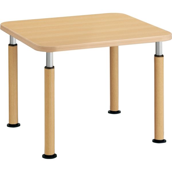 【組立設置込】コクヨ 高齢者施設用 高さ調整テーブル ラチェット調節式 角形 アジャスタータイプ 幅900×奥行900mm ナチュラル 1台（直送品）
