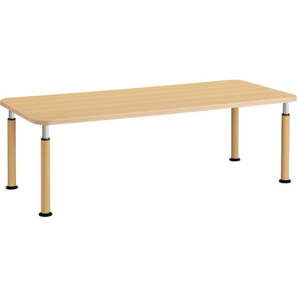 【組立設置込】コクヨ 高齢者施設用 高さ調整テーブル ラチェット調節式 角形 アジャスタータイプ 幅2100×奥行900mm ナチュラル 1台（直送品）