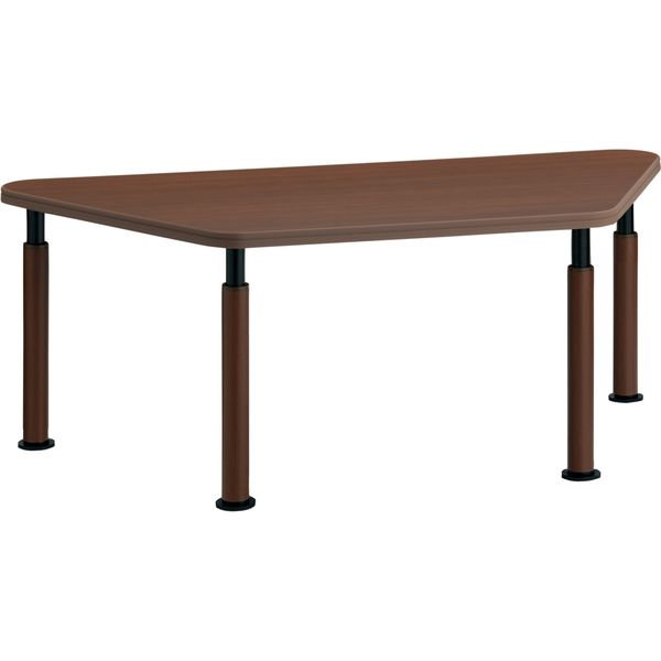 【組立設置込】コクヨ 高齢者施設用 高さ調整テーブル ラチェット調節式 台形 アジャスタータイプ 幅1655×奥行780mm ブラウン 1台（直送品）