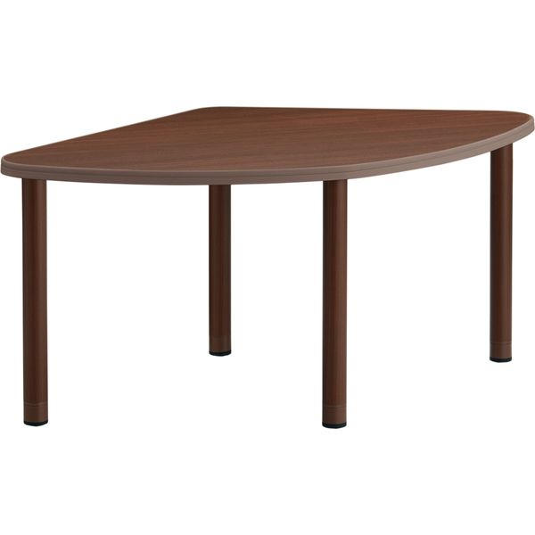 【組立設置込】コクヨ 高齢者施設用 高さ調整テーブル スペーサー調節式 扇形 アジャスタータイプ 幅1475×奥行885mm ブラウン 1台（直送品）