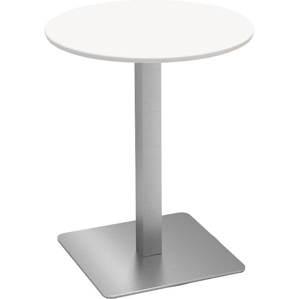 【軒先渡し】Y2K AKIRA カフェテーブル ステンレス角脚 丸天板 幅600×奥行600×高さ×720mm ホワイト 1台（直送品）