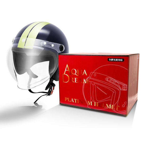 【二輪車・バイク用ヘルメット】アクアドリーム（AquaDream） ジェットヘルメットネイビー/アイボリー AD-WSJ200-NI 1個（直送品）