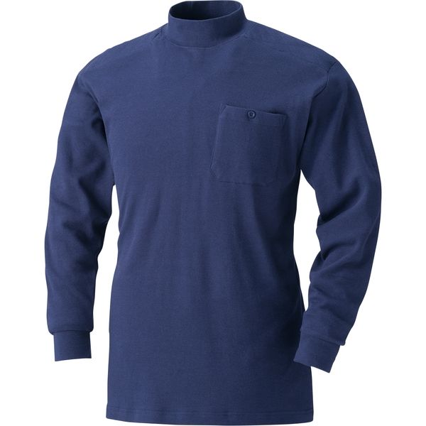 HOOH 刺子ハイネックシャツ 205-1ネイビー M 村上被服 1セット（2着入）（直送品）