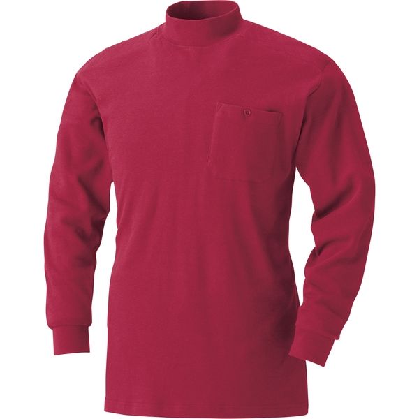 HOOH 刺子ハイネックシャツ 205-41ワインレッド M 村上被服 1セット（2着入）（直送品）