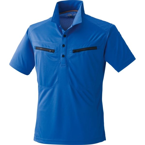 HOOH ミニ襟半袖ポロシャツ 290-3ブルー 4L 村上被服 1セット（2着入）（直送品）