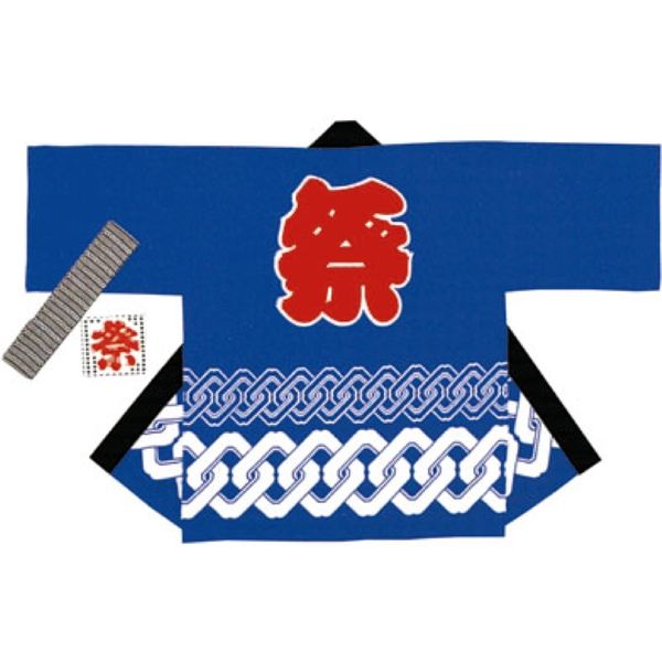 タカ印 祭袢天 市松 青 大人M (メーカー直送)（股引（柄）（大人