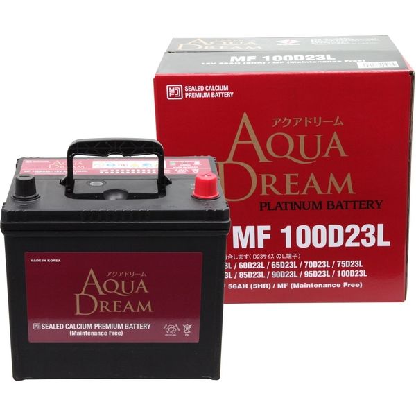 【カー用品】AQUA DREAM（アクアドリーム） 国産車用バッテリー充電制御車対応 AD-MF 100D23L 1個（直送品）