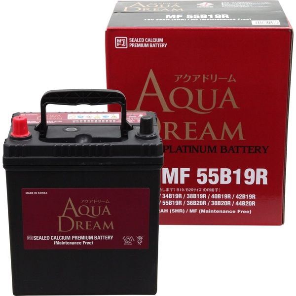 【カー用品】AQUA DREAM（アクアドリーム） 国産車用バッテリー充電制御車対応 AD-MF 55B19R 1個（直送品）