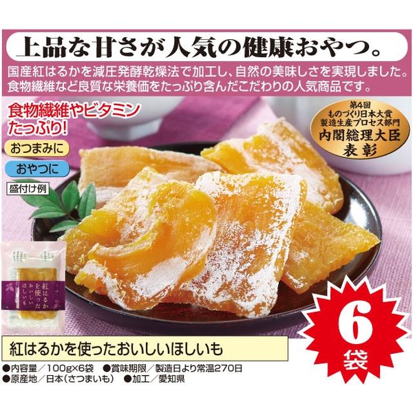 おいしい干しいも 100g×6袋　紅はるかを使った a17959 1個 麻布タカノ（直送品）