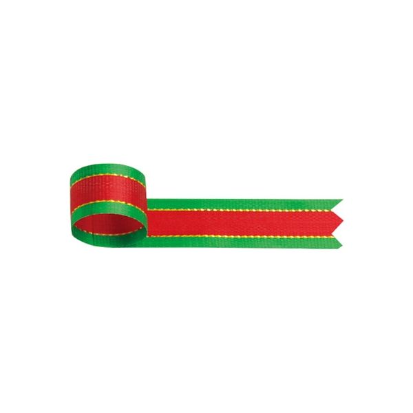 ササガワ リボン クリスマス用 赤緑 １２ 50-7204 1巻 【25m巻袋入】