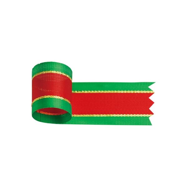 ササガワ リボン クリスマス用 赤緑 ２４ 50-7504 1巻 【25m巻袋入】（取寄品）