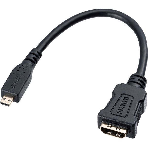 サンワサプライ HDMI変換アダプタ マイクロHDMI 0.1m AD-HD20MC 1個（直送品）