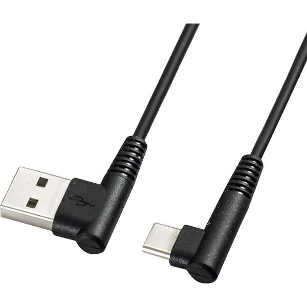 サンワサプライ USB2.0 TypeC - Aケーブル L字コネクタ 1ｍ KU-CALL10 1本（直送品）