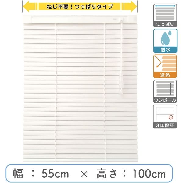 【1cm単位】プロ仕様「つっぱりブラインド」幅55cm×高100cm＜遮熱・耐水＞ ctb835T-55x100r48 1セット トーソー（直送品）