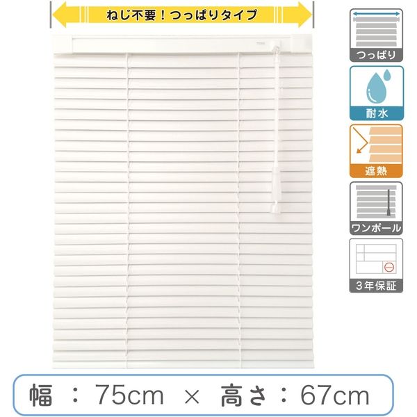 【1cm単位】プロ仕様「つっぱりブラインド」幅75cm×高67cm＜遮熱・耐水＞ ctb835T-75x67r48 1セット トーソー（直送品）