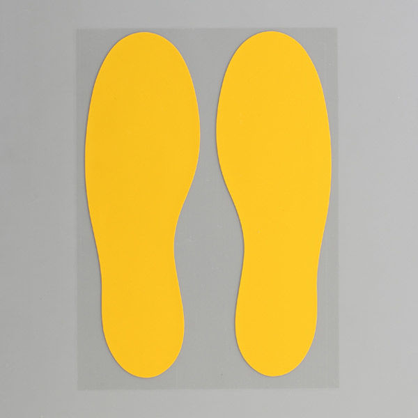 【標識】ニトムズ 耐久フロアサインズ足型 黄色 Y6043 1セット（10組入）