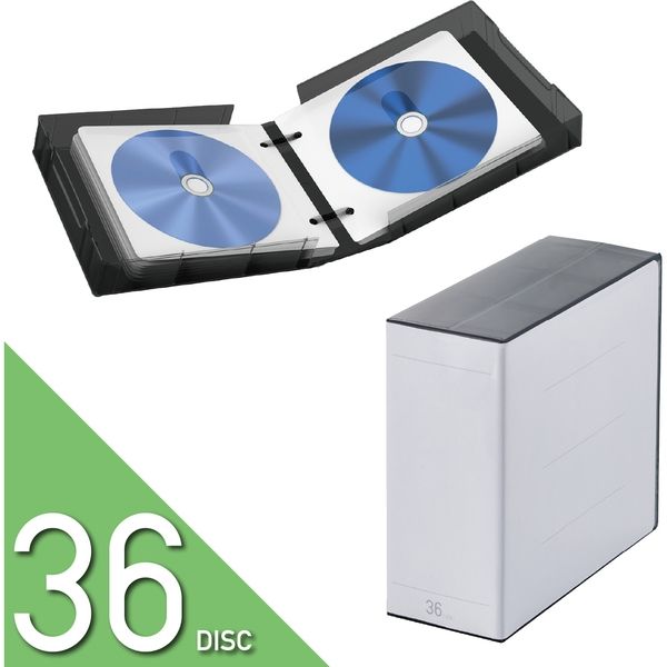 Blu-ray DVD CD対応クリアケース ファイル 36枚収納 不織布 インデックスラベル付 クリア黒 CCD-FBB36BK エレコム 1個