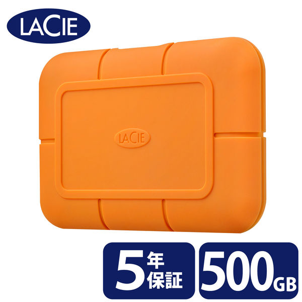 SSD 外付け 500GB ポータブル 5年保証 Rugged SSD STHR500800 LaCie 1個（直送品）