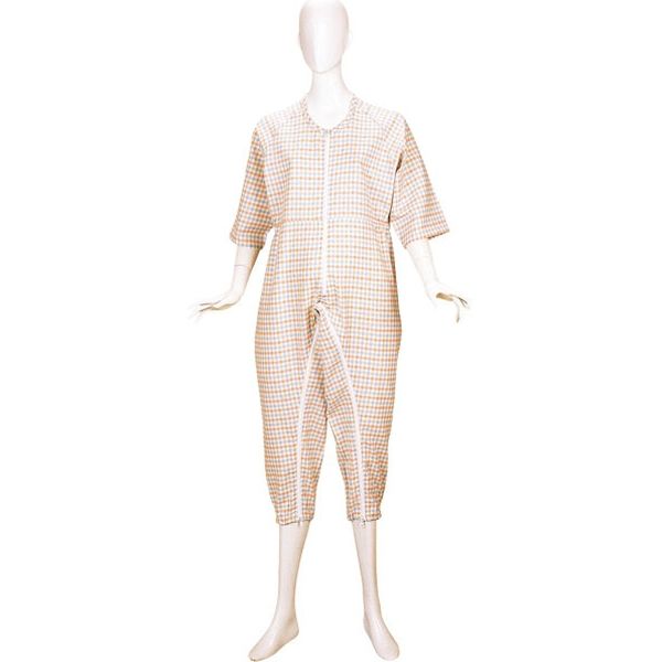 松本ナース産業 ツイルねまき　Wファスナー2型　普通ファスナー　4100　オレンジ　LL 1枚　【介護用衣類】介援隊カタログ（直送品）