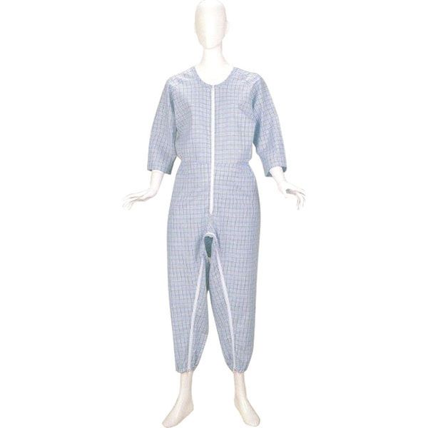 松本ナース産業 ビエラねまき　前開き　カギ付　4300　ブルー　L 1枚　【介護用衣類】介援隊カタログ（直送品）