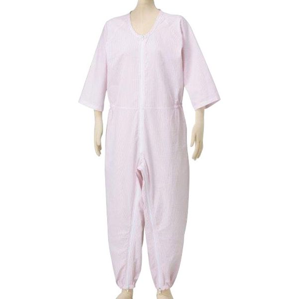 松本ナース産業 サッカーねまき　前開き　カギ付　4400　ピンク　LL 1枚　【介護用衣類】介援隊カタログ（直送品）