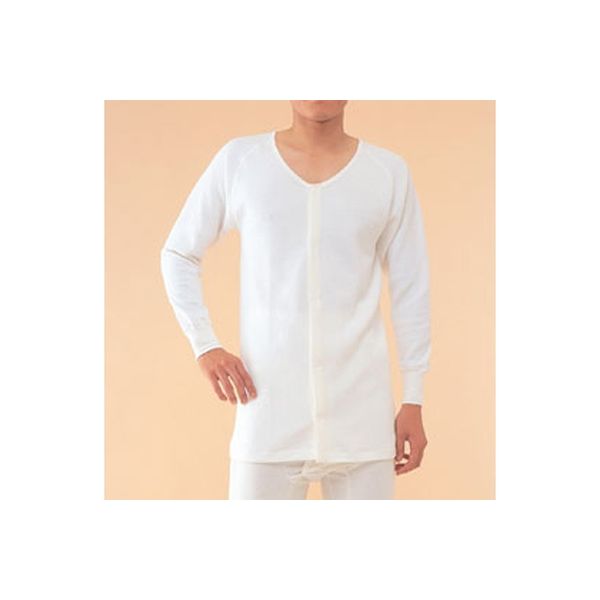 神戸生絲 綿キルト紳士用前開き長袖　ホック式　BM1F　M 1枚　【介護用衣類】介援隊カタログ（直送品）