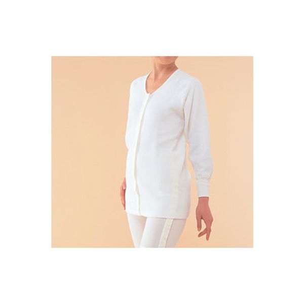 神戸生絲 綿キルト前開き長袖スリーマー　ホック式　BM2F　M 1枚　【介護用衣類】介援隊カタログ（直送品）