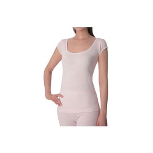 神戸生絲 シルクノイル婦人1分袖スリーマー　ST724　ピンク　L 1枚　【介護用衣類】介援隊カタログ（直送品）